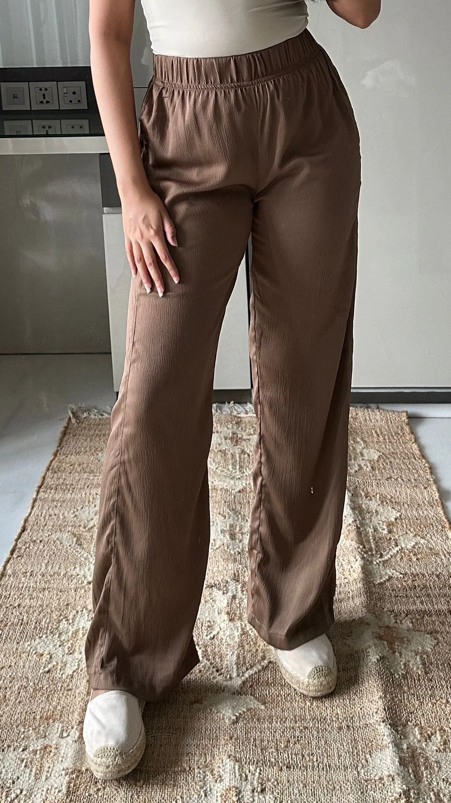 Camel Satin Highwaist Pants - Image 4