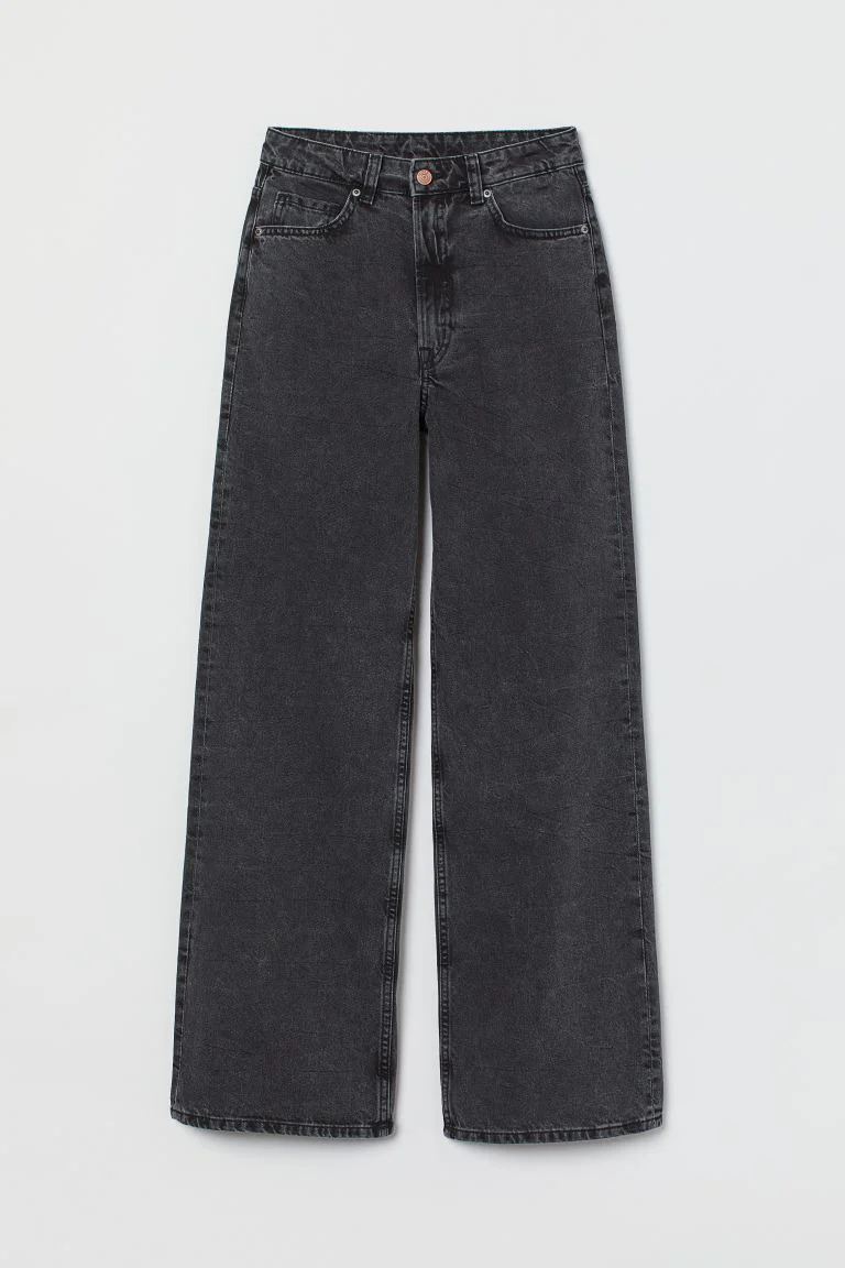 Charcoal Wide Leg Denim - Image 3