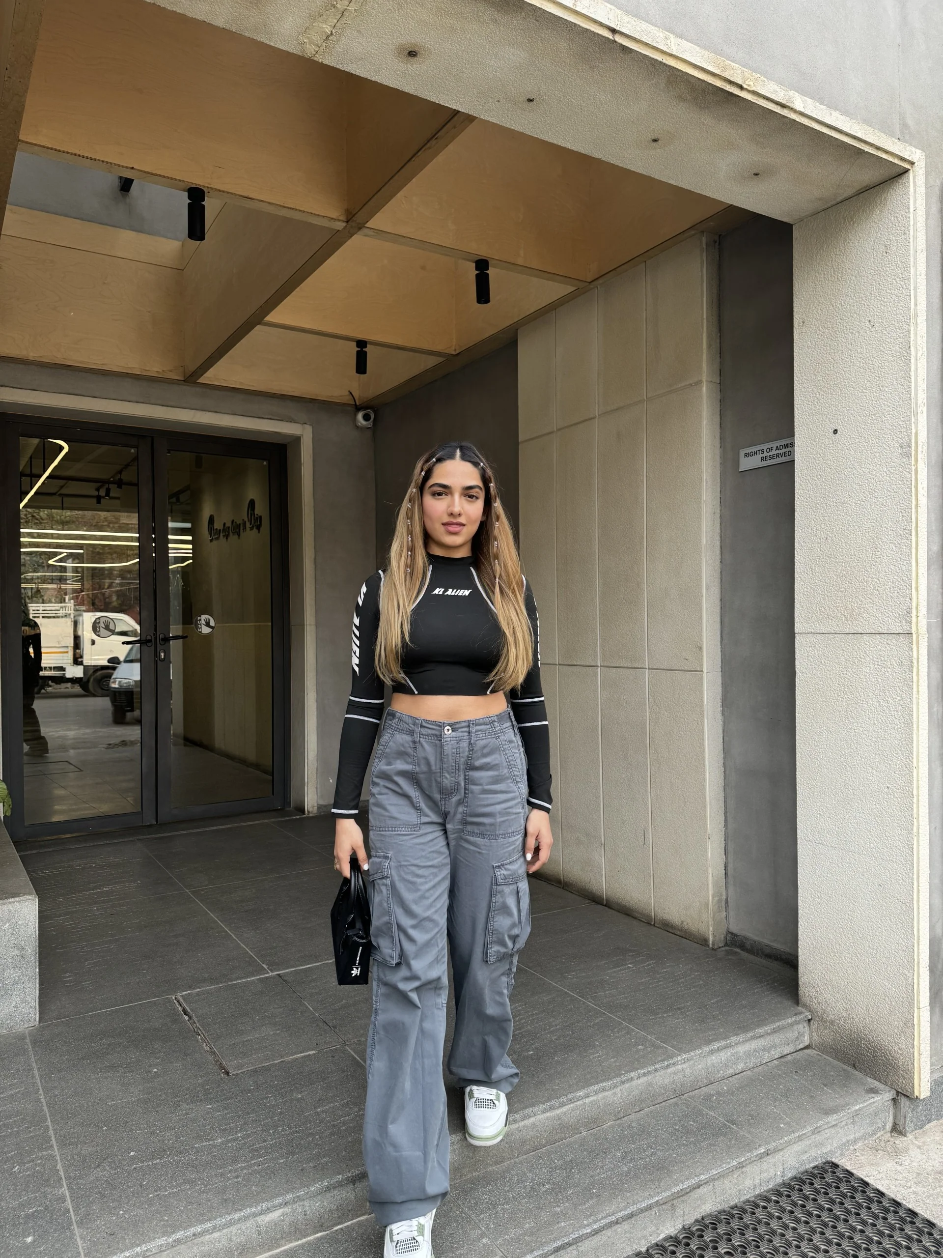 Charcoal Cargo Pants with Buckle - Image 3