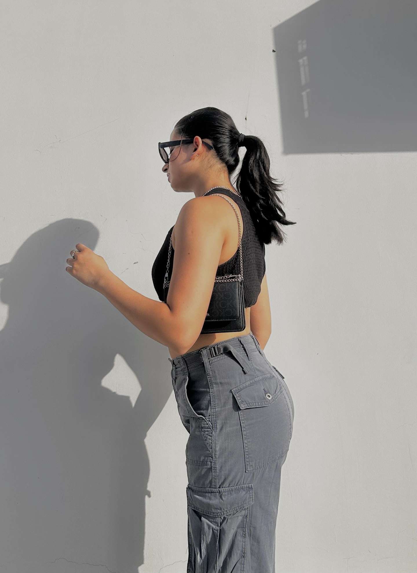 Charcoal Cargo Pants with Buckle - Image 5