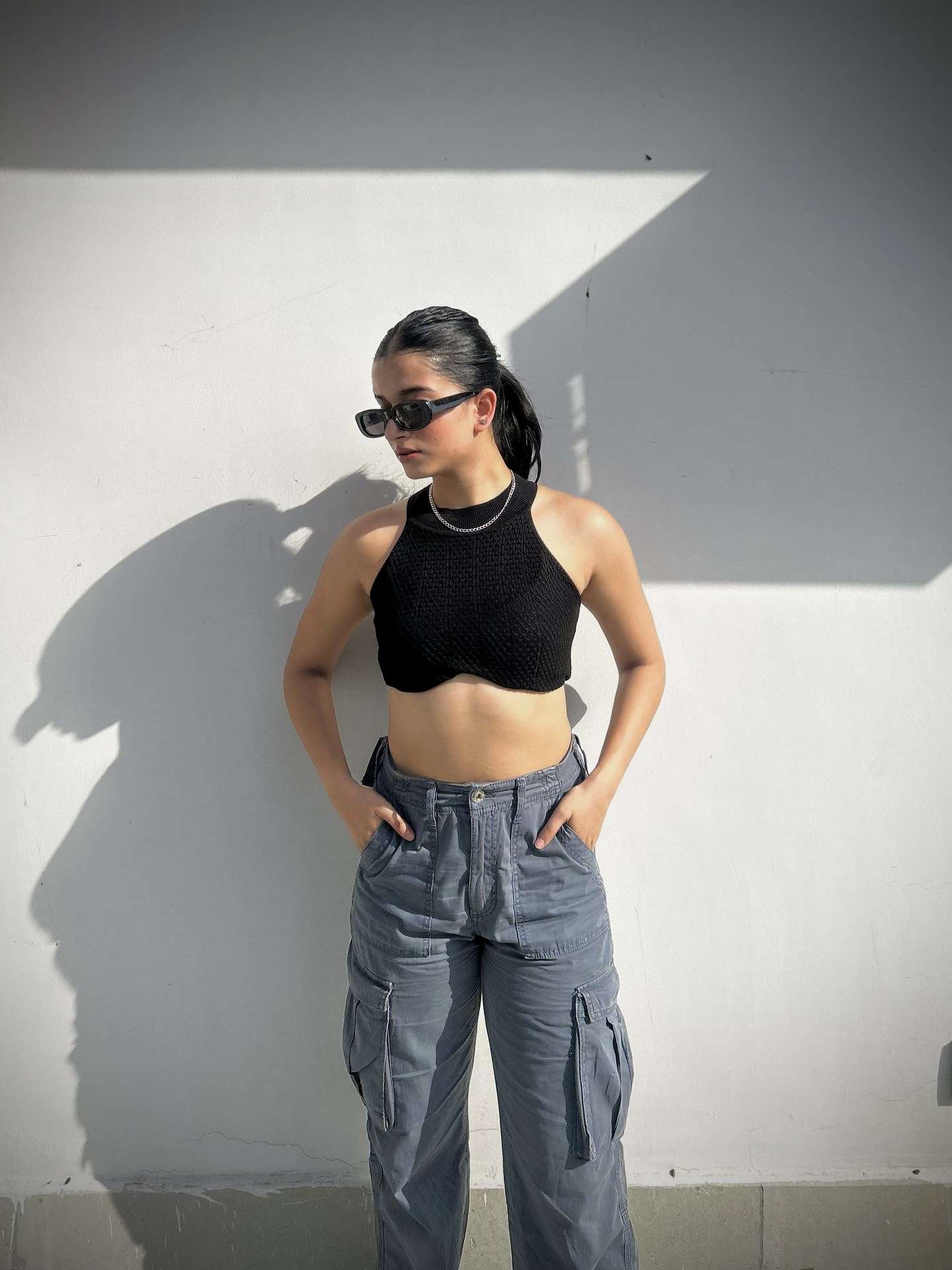 Charcoal Cargo Pants with Buckle - Image 6