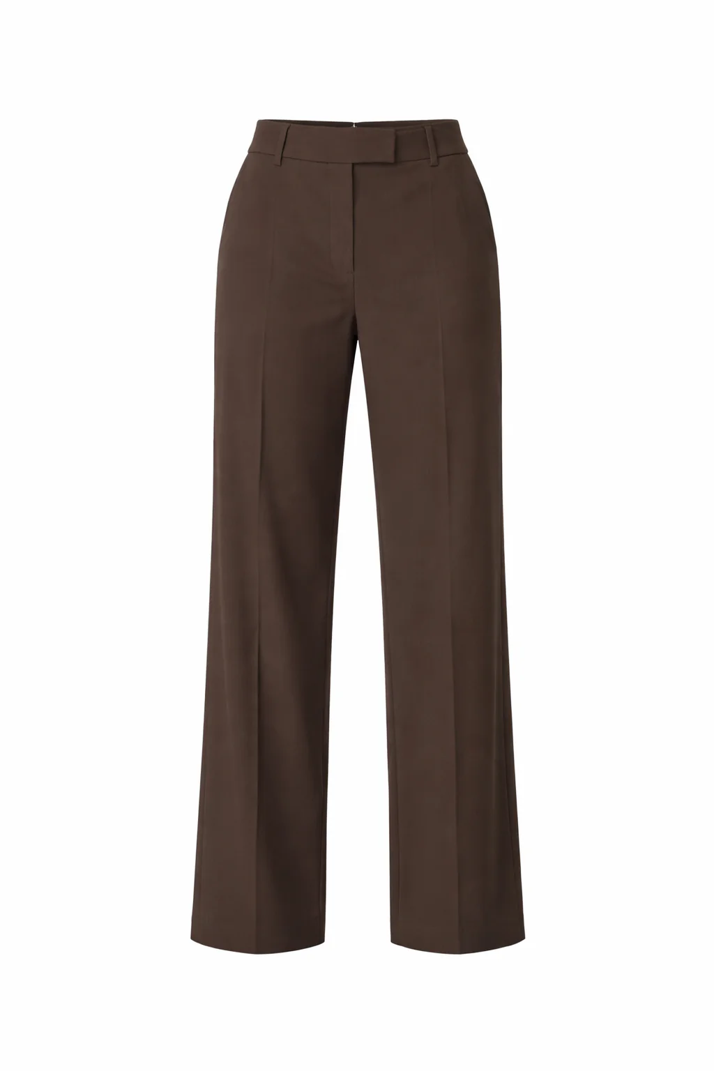 Coffee Brown Side Hook Trousers - Image 4