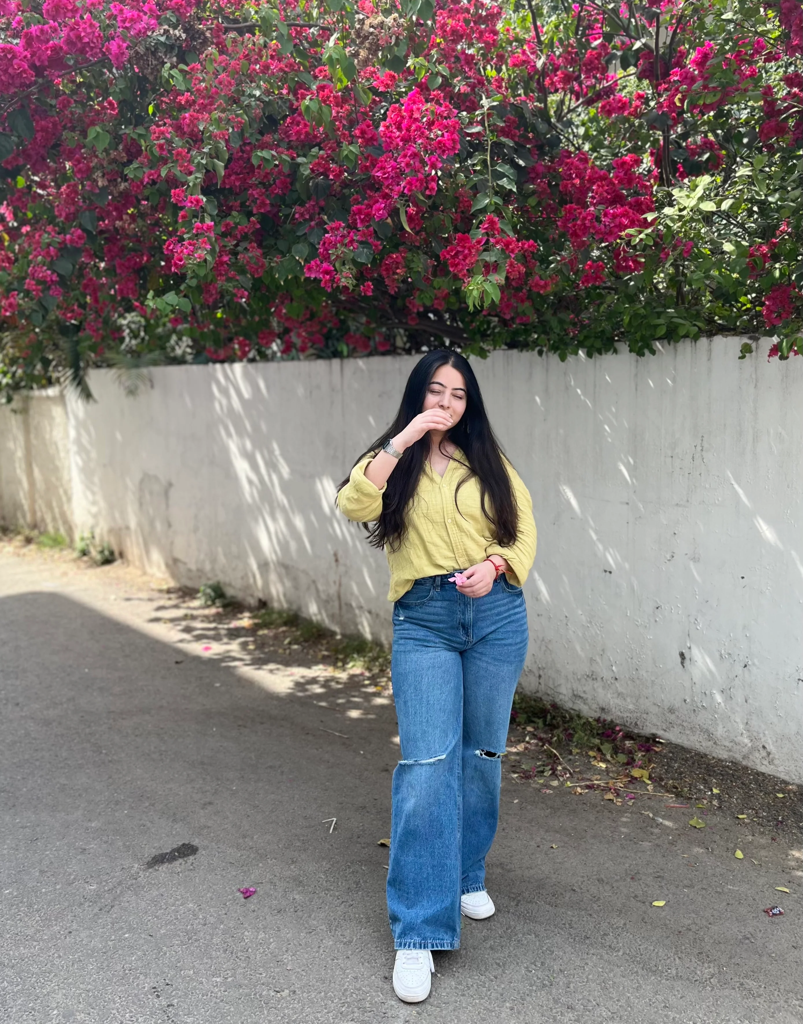 Dark Blue Knee Cut Denim - Image 4