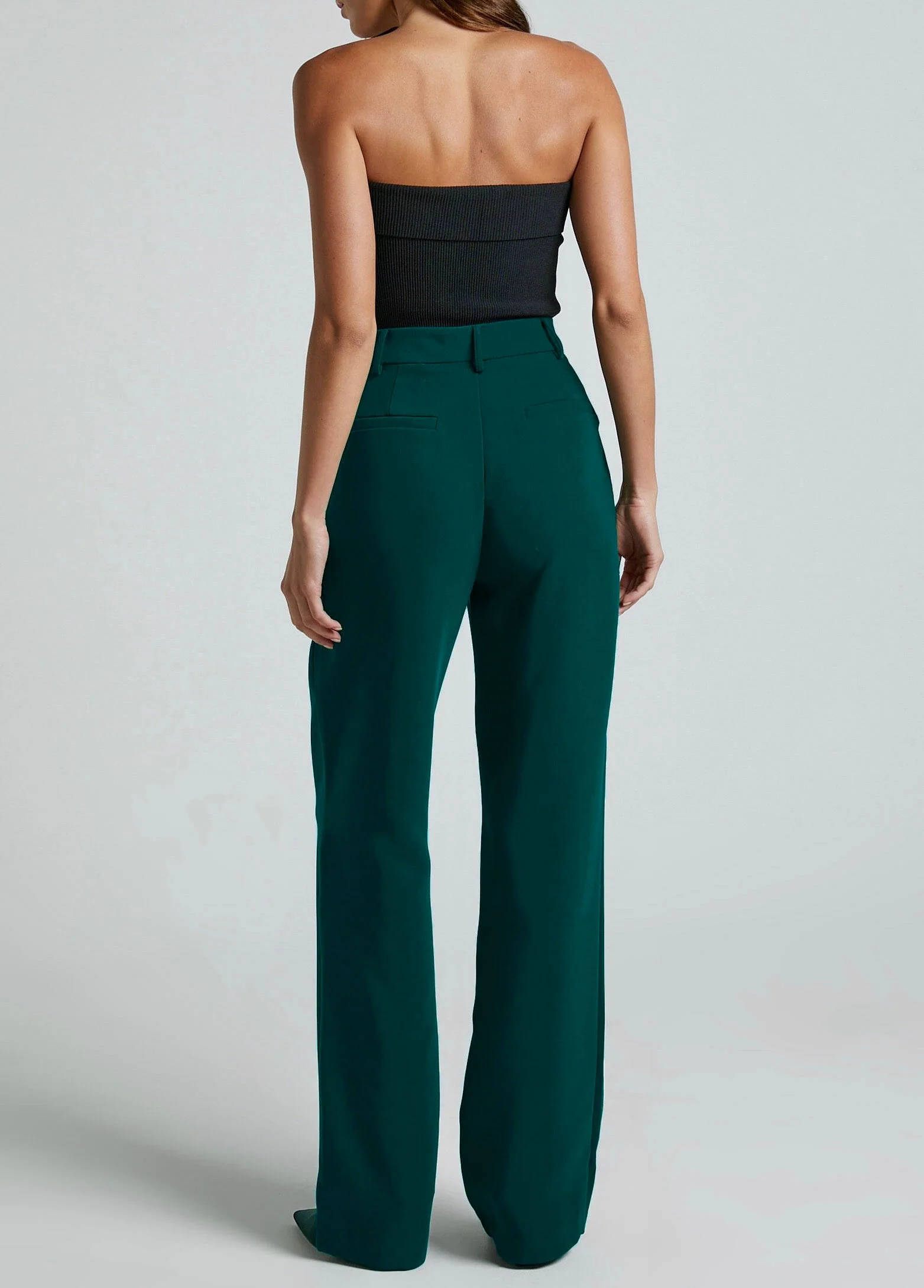 Emerald Green Side Hook Trousers - Image 5
