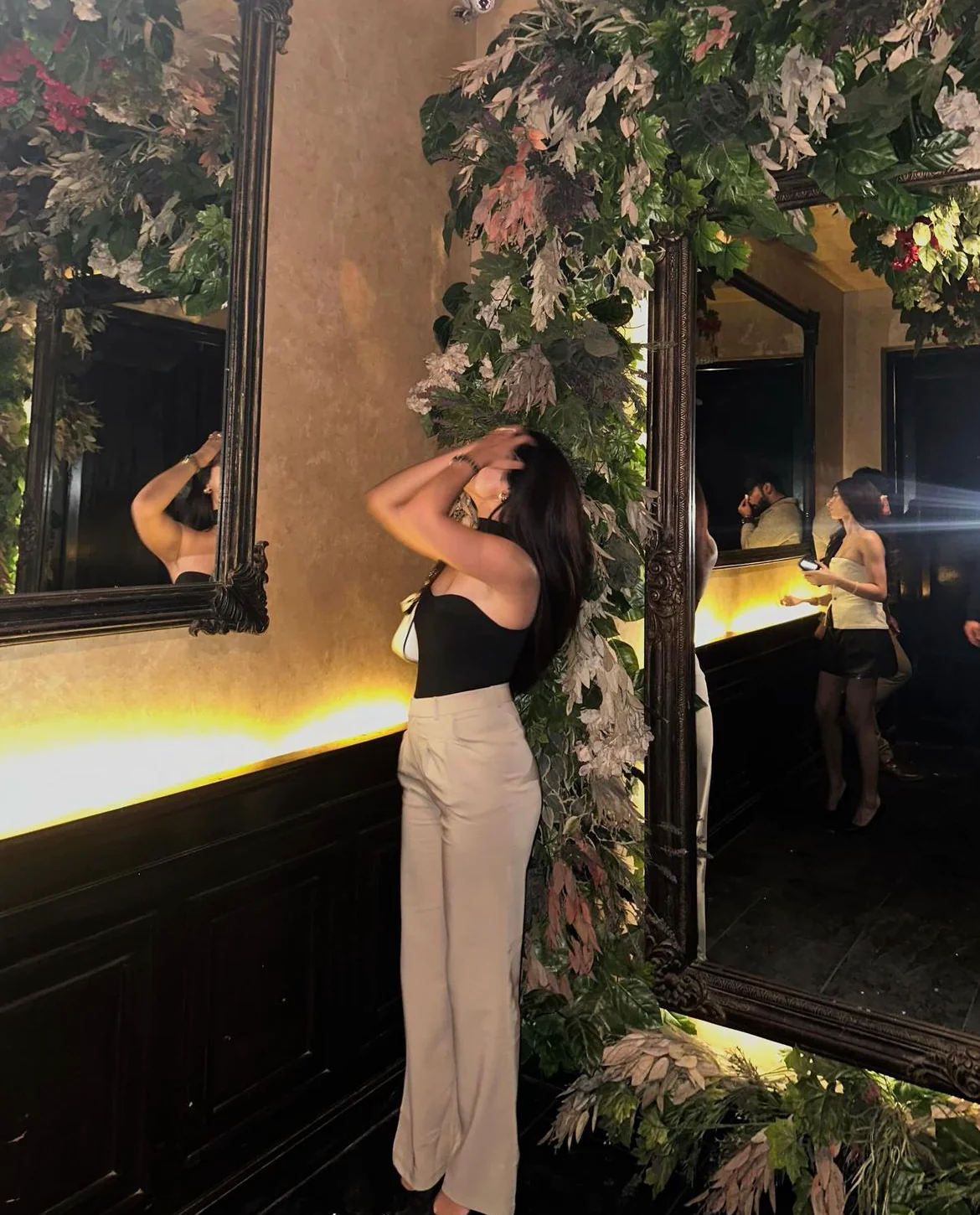 Highwaist Tailored Trouser Pants- Light beige - Image 5