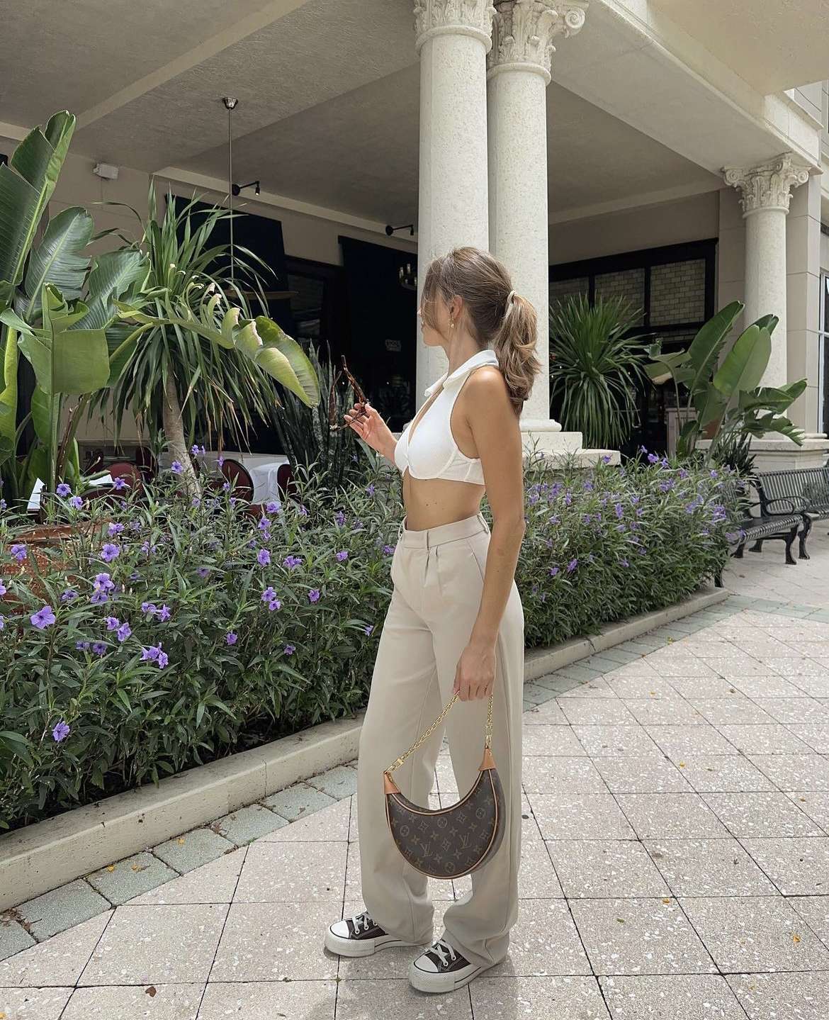 Highwaist Tailored Trouser Pants- Light beige - Image 7