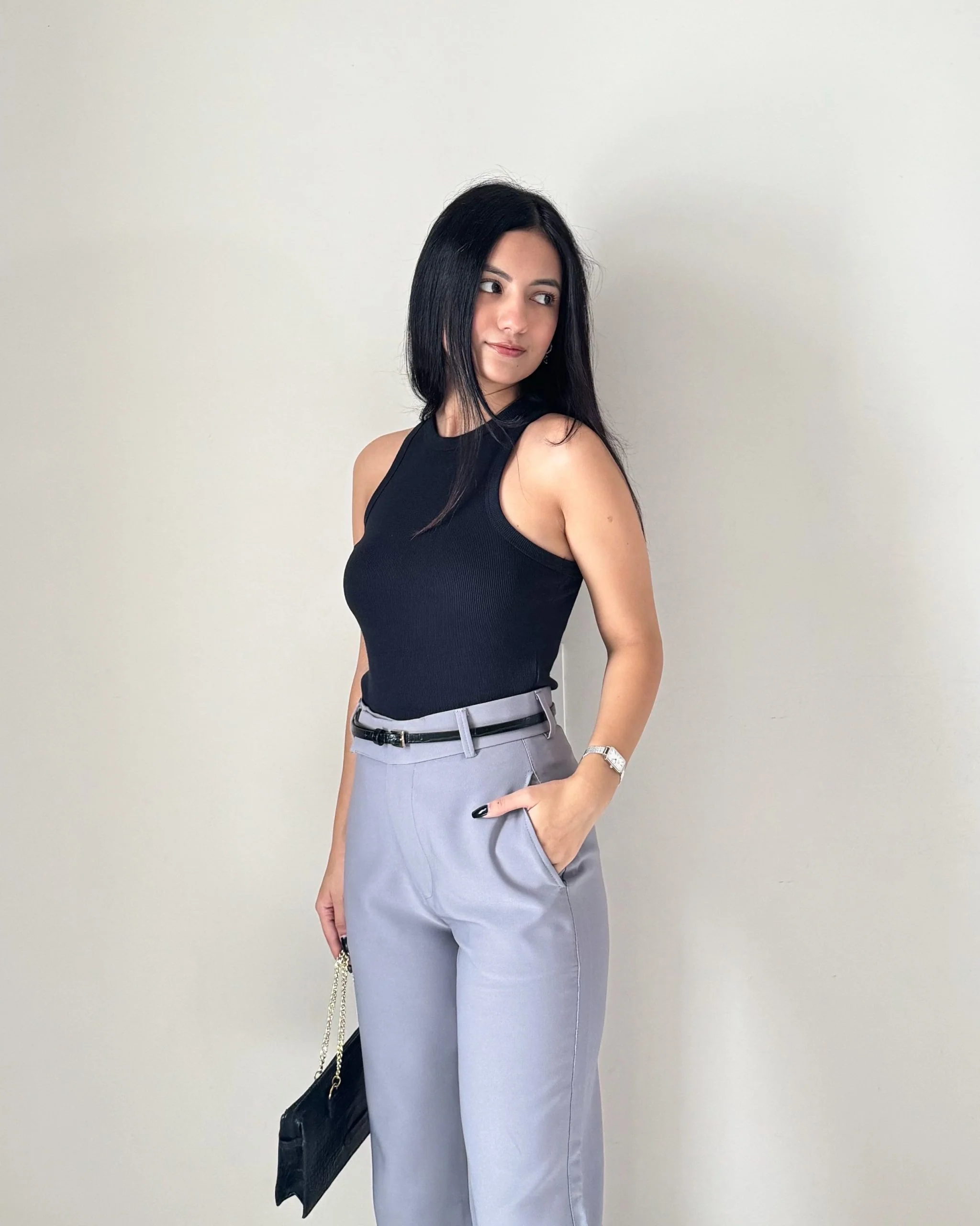 Light Grey Side Hook Trousers - Image 4