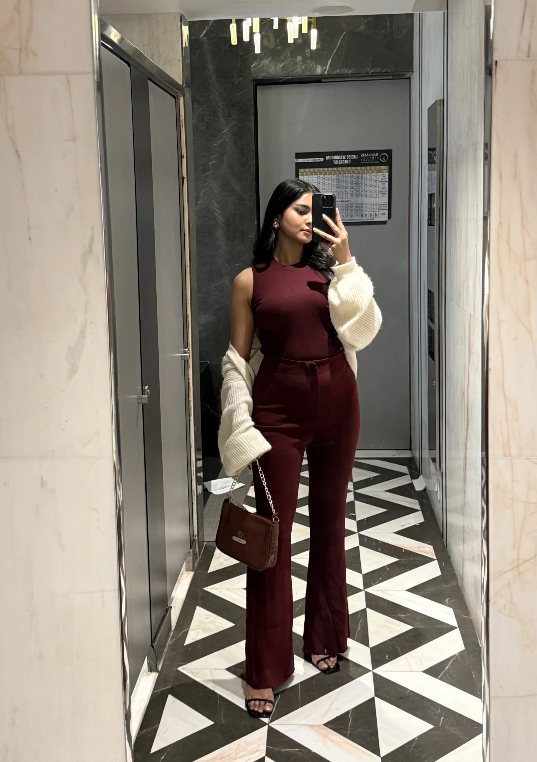 Premium Sculpted Flared Trousers - Cherry Red - Image 4