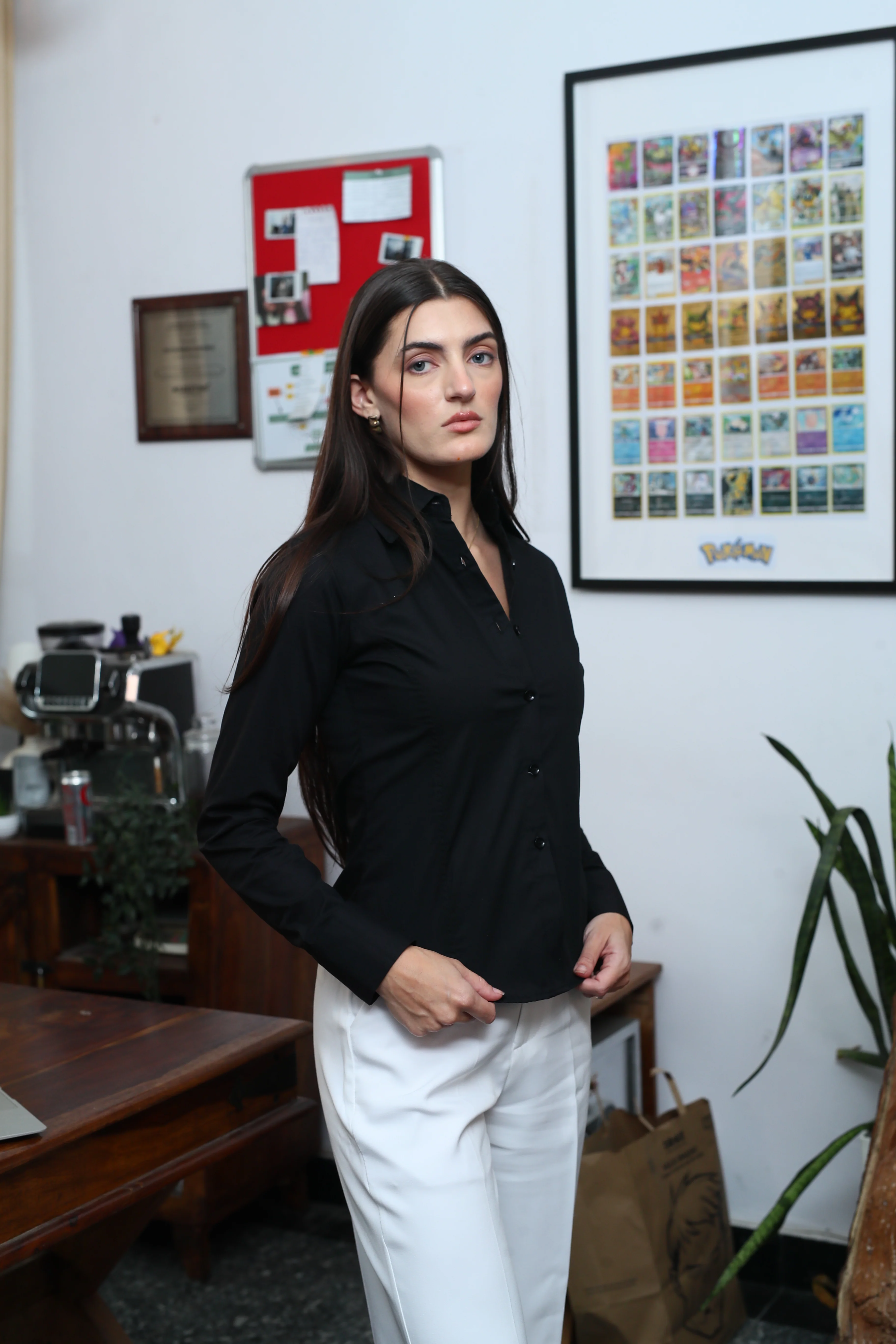 Stella black fitted Shirt (with drawstrings) - Image 4