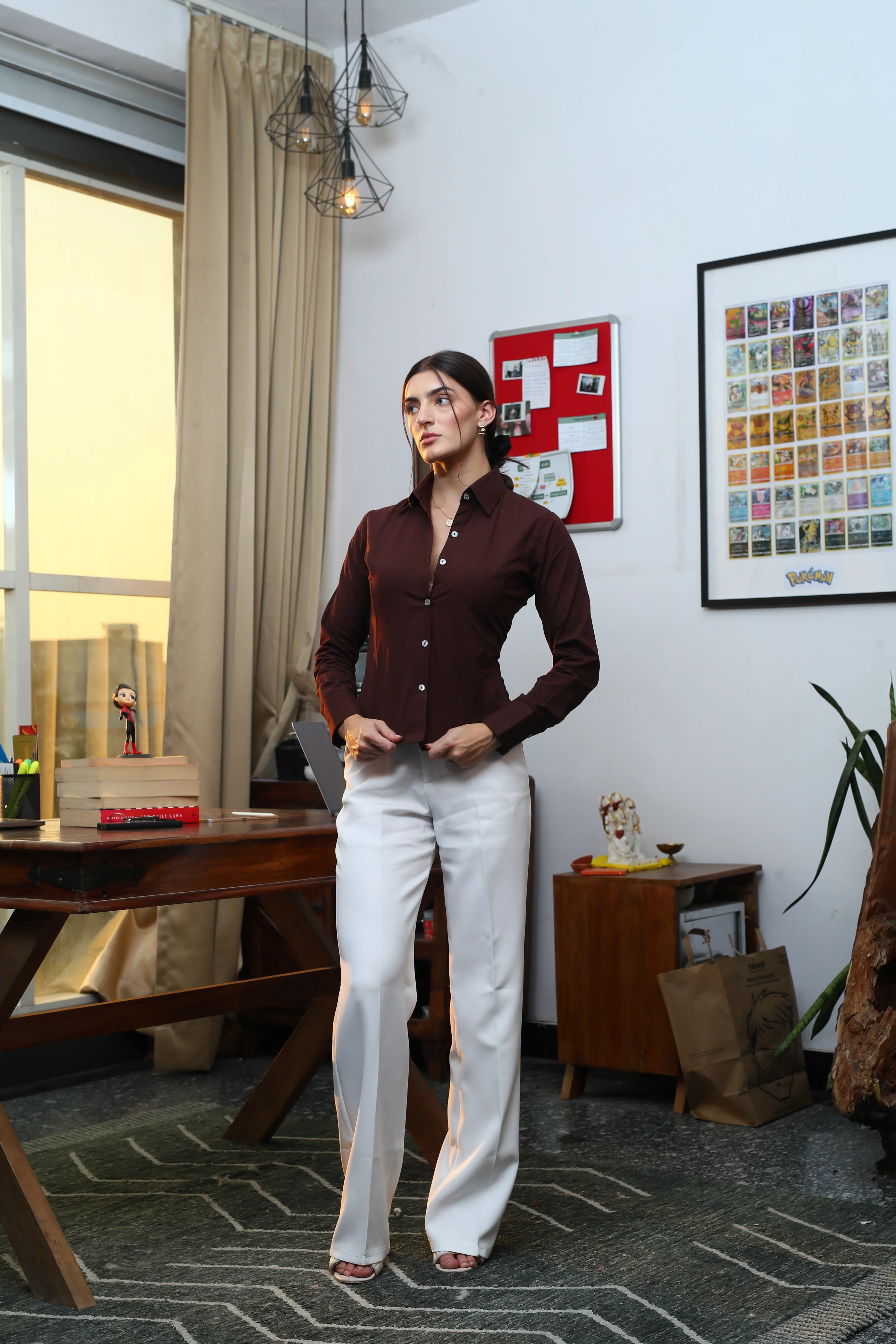 Stella chocolate fitted Shirt (with drawstrings) - Image 6