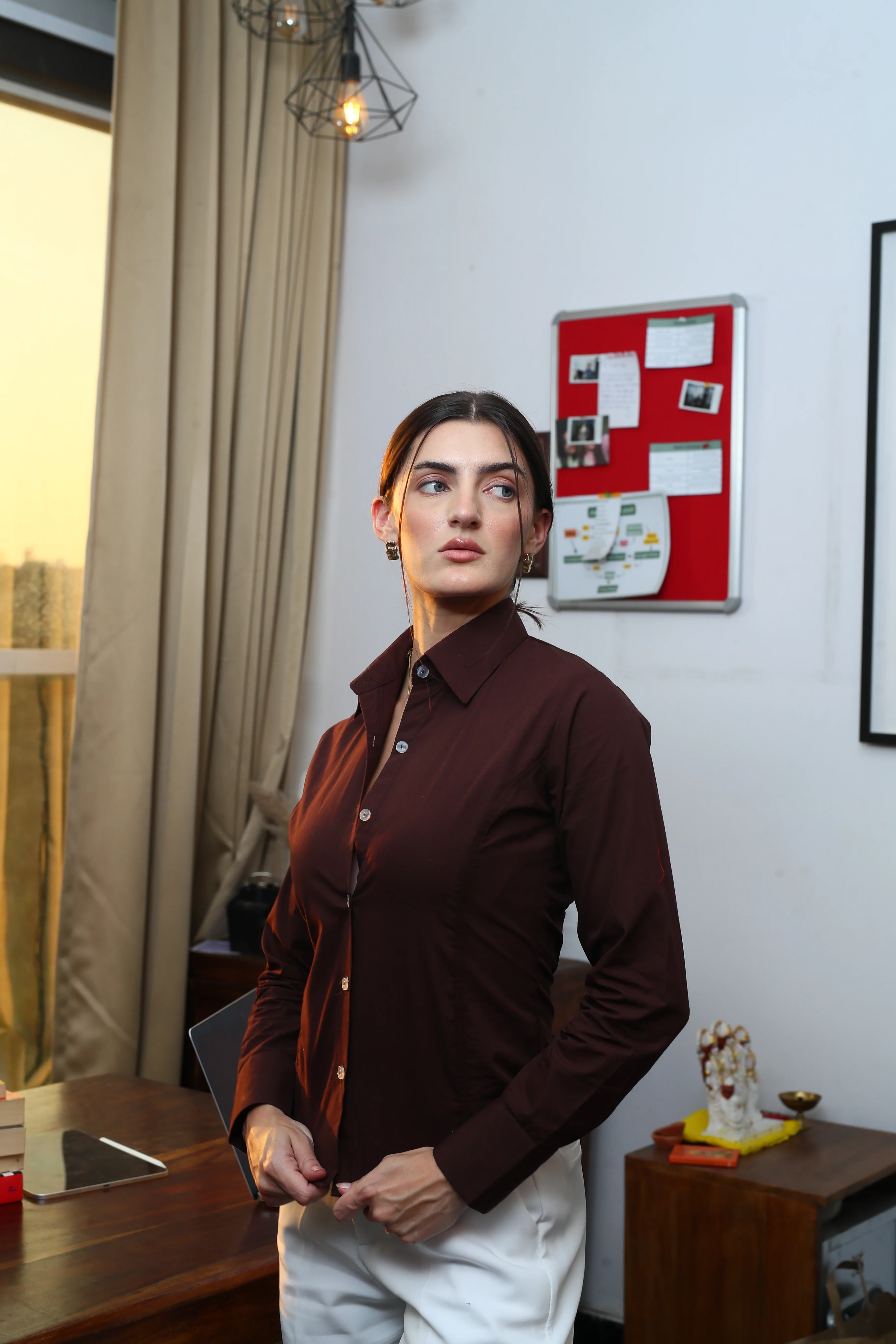 Stella chocolate fitted Shirt (with drawstrings) - Image 7