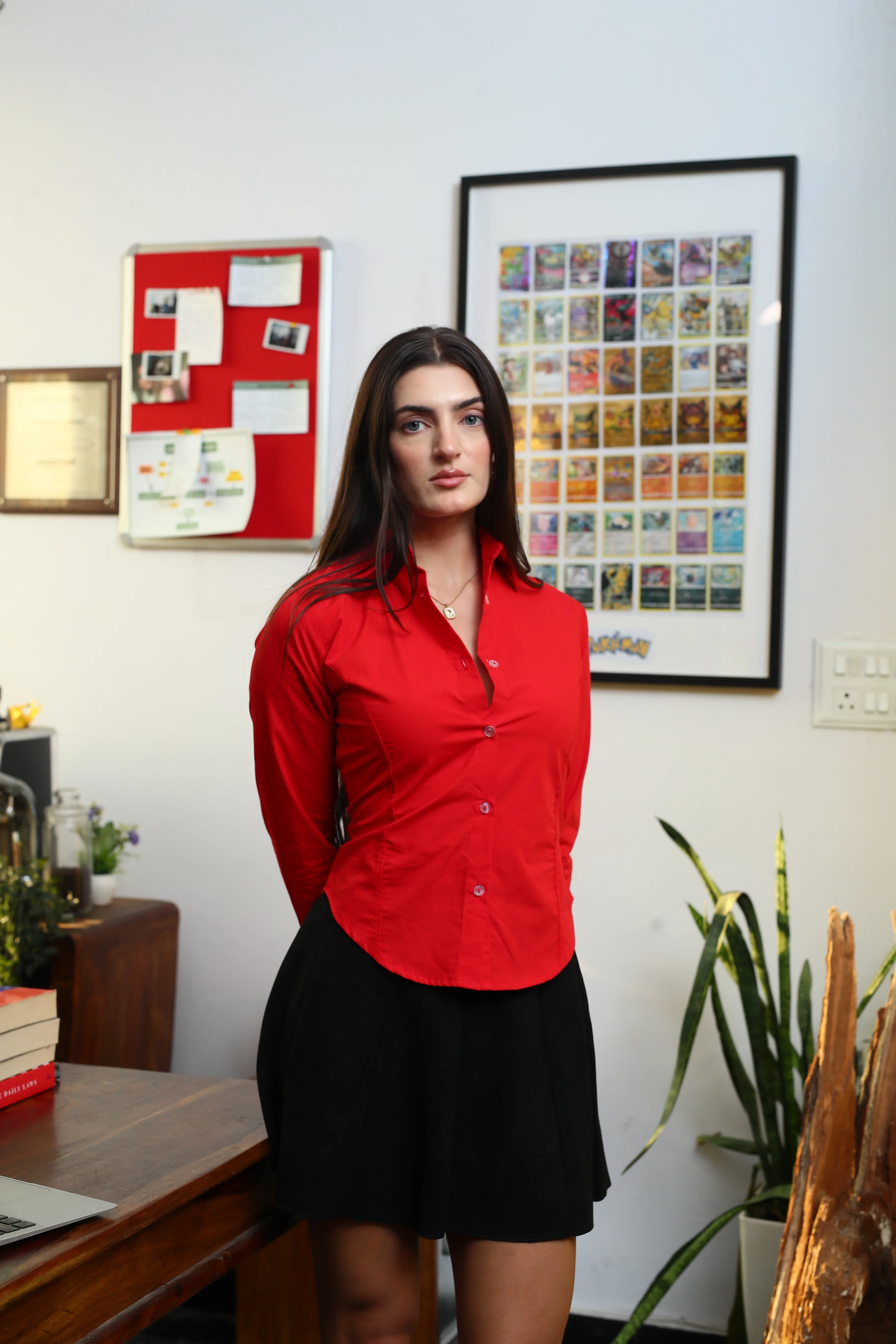 Stella Red fitted Shirt (with drawstrings) - Image 4