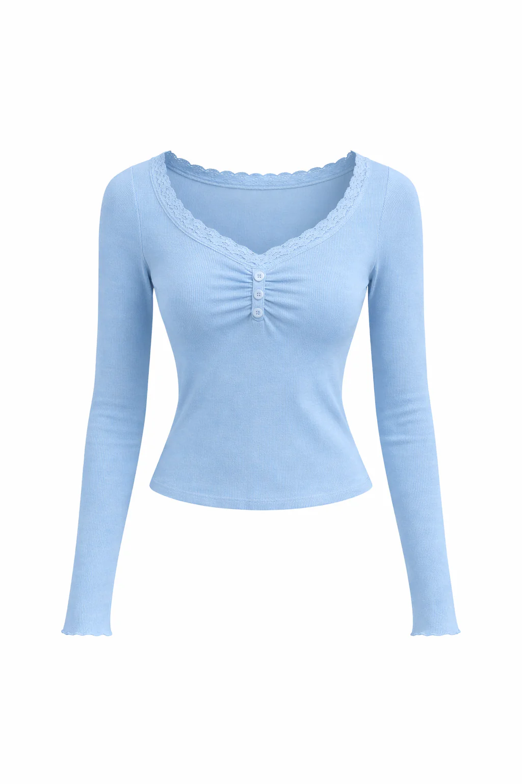 V-neck ruched Lacy top - Image 10