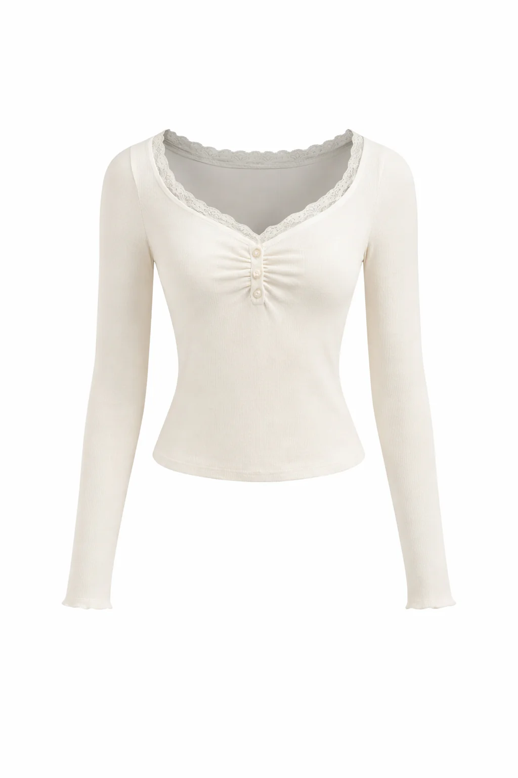 V-neck ruched Lacy top - Image 4