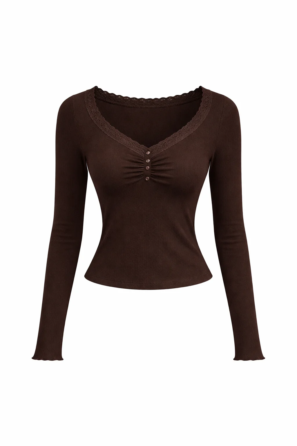V-neck ruched Lacy top - Image 5