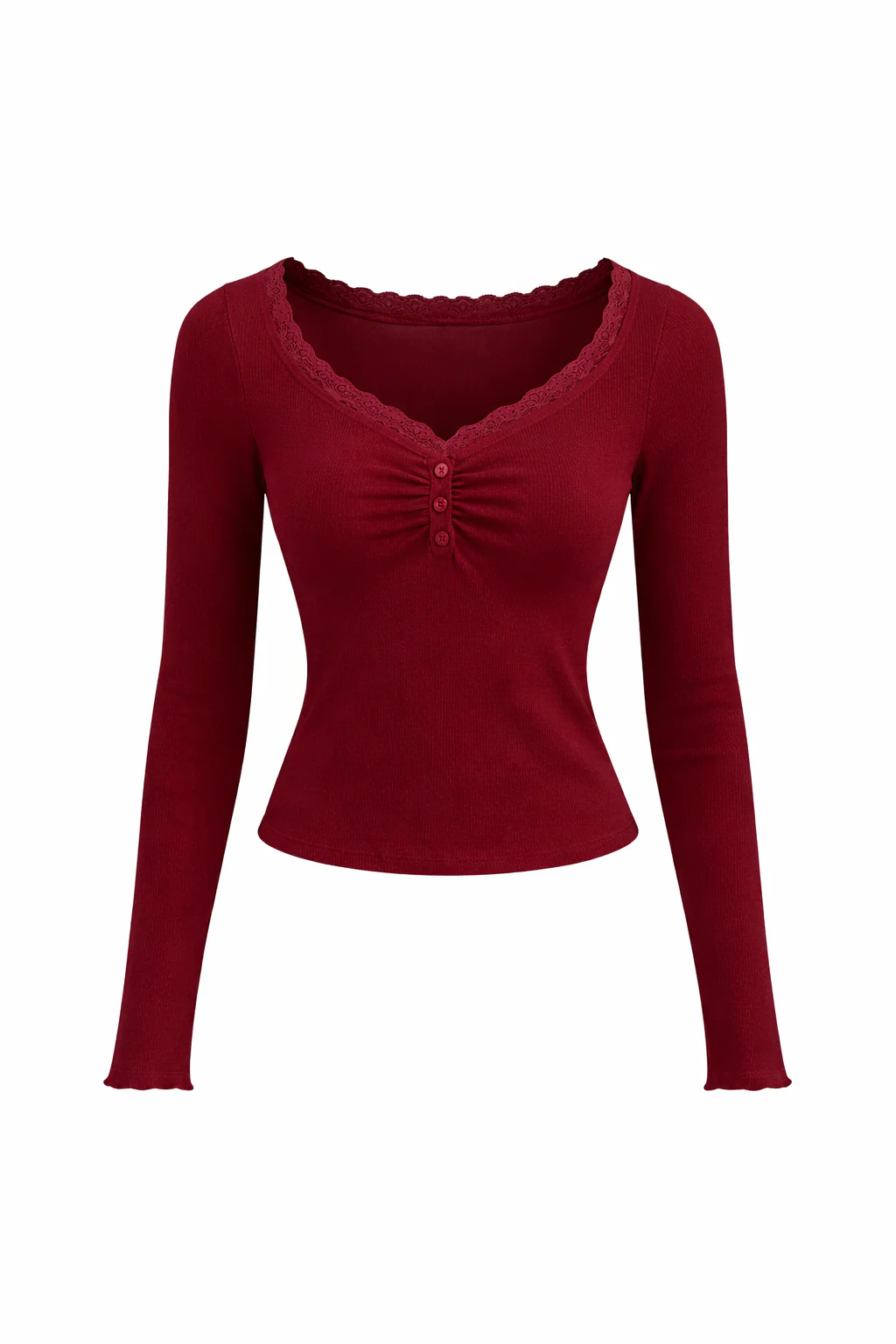 V-neck ruched Lacy top - Image 9