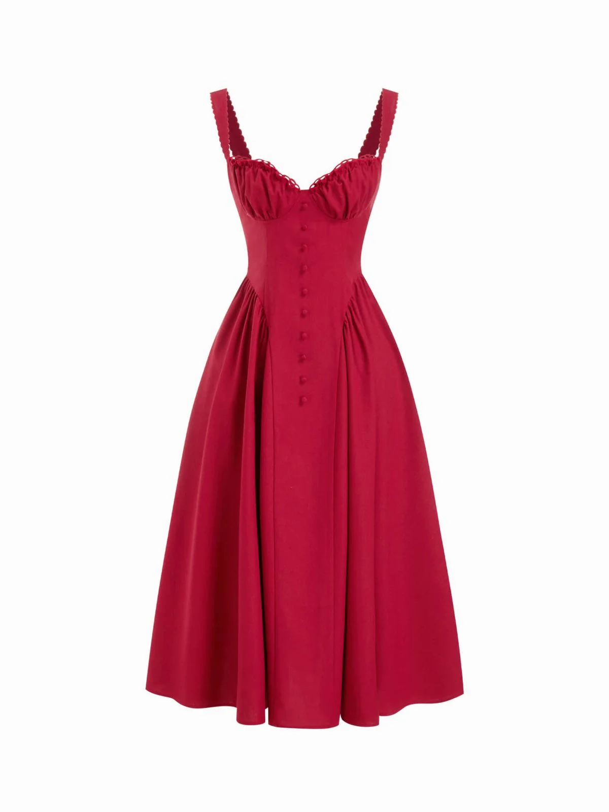 Valentina Red Midi Dress - Image 7