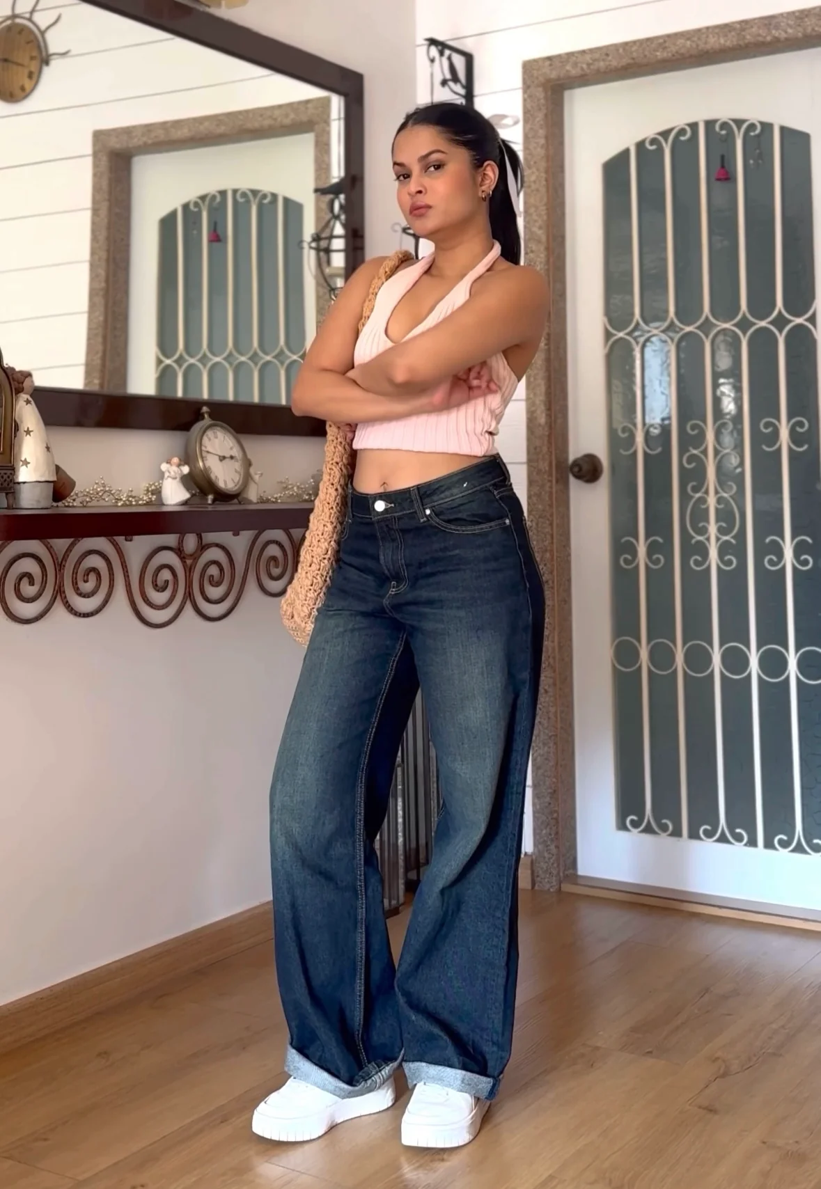 Vintage Green Straight Jeans - Image 5