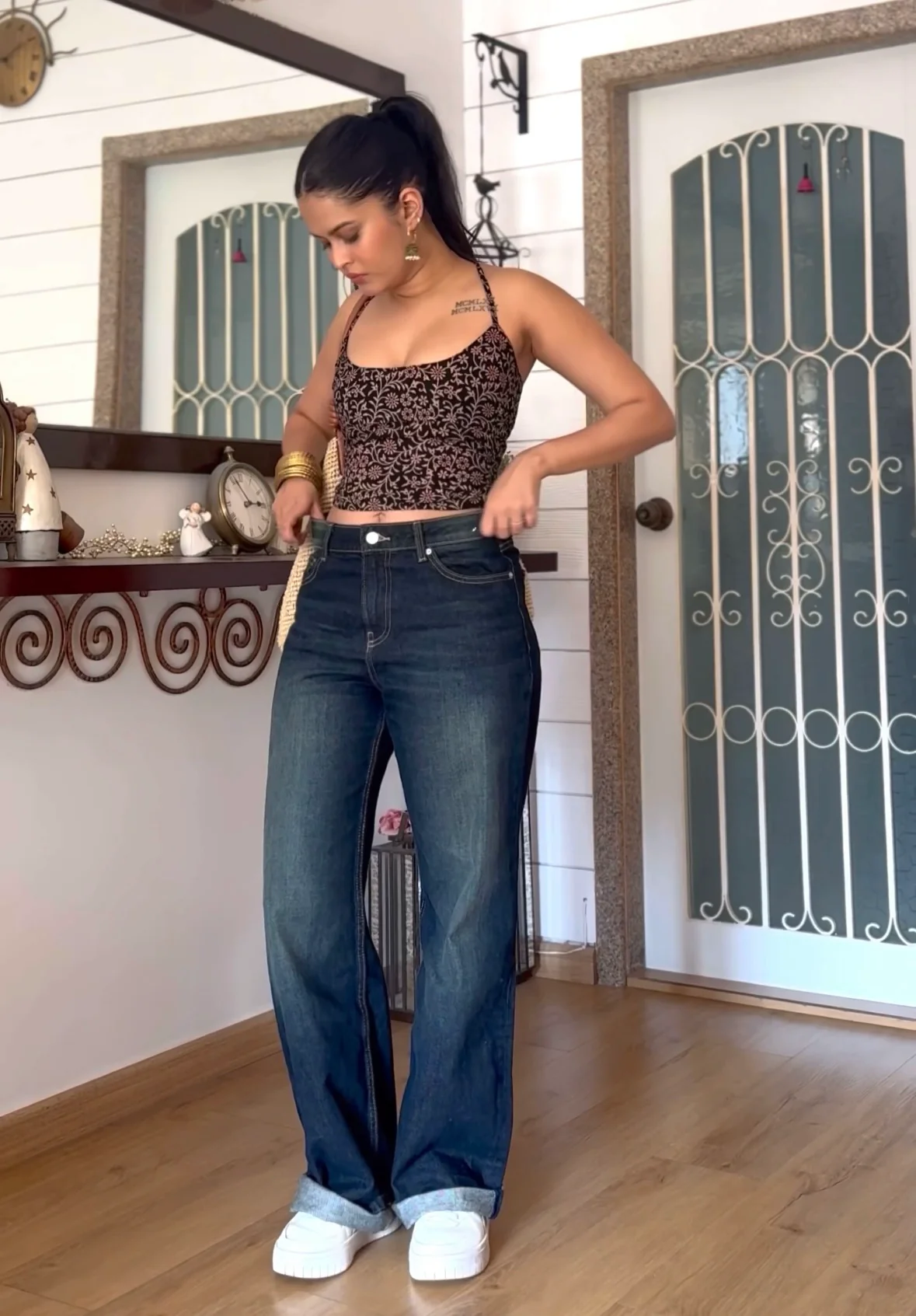 Vintage Green Straight Jeans - Image 7