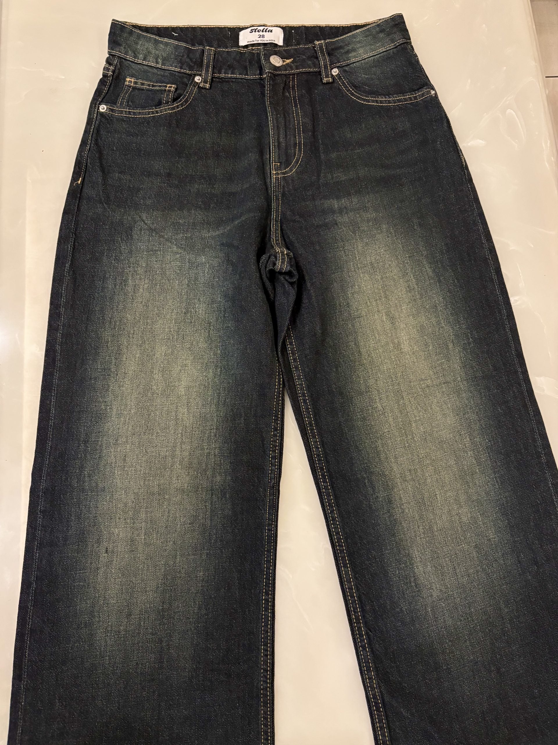 Vintage Green Straight Jeans - Image 8