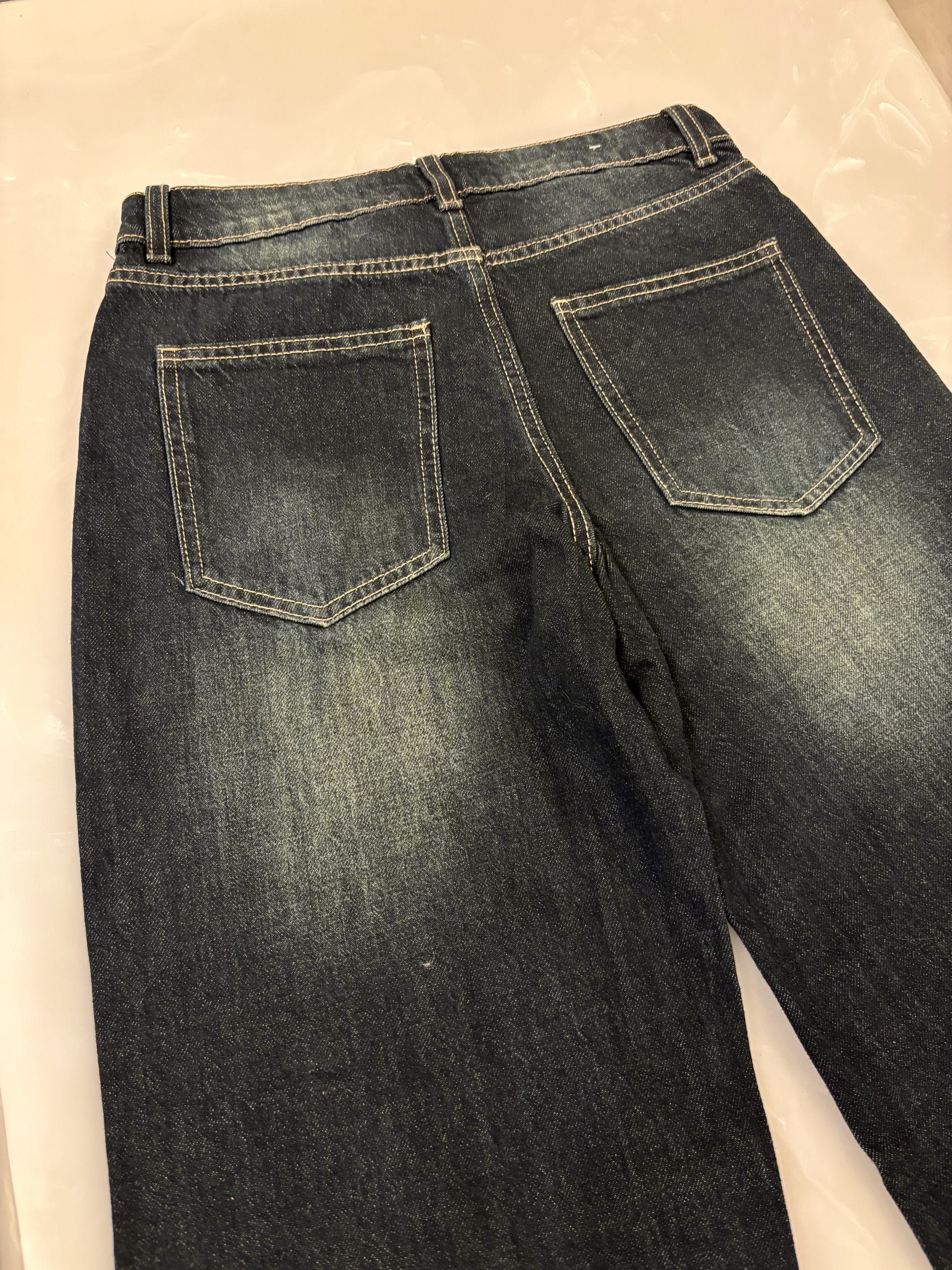 Vintage Green Straight Jeans - Image 9