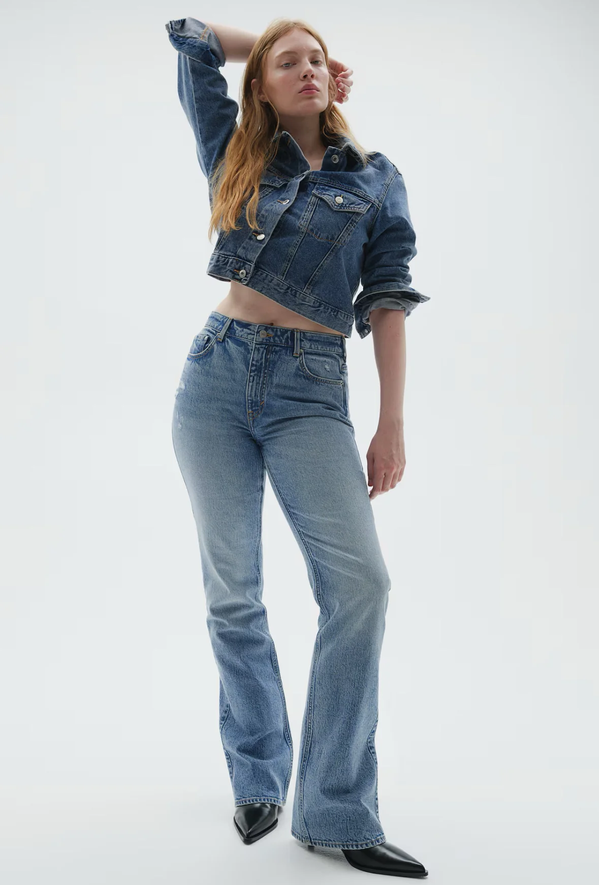 Washed Light Blue Bootcut Denim - Image 3