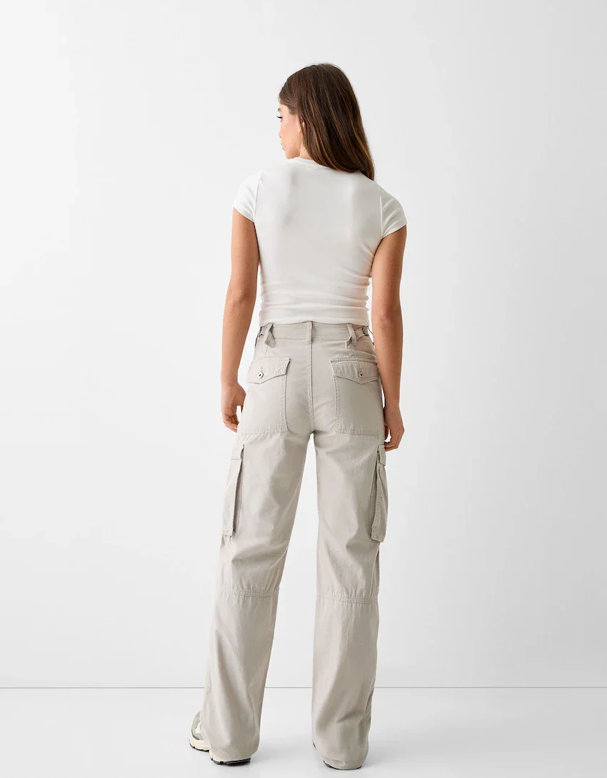 Off White Cargo Pants (Adjustable belt ) - Image 4